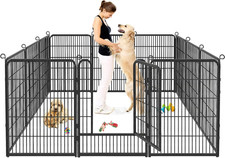 Dog Playpen, 32Inch 10 Panels Outdoor Dog Fence Indoor Dog Pen Anti-Rust Pet Pup