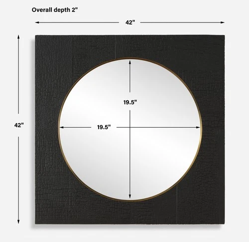 Uttermost 09984 Ember 42" Diameter Circular Framed Bathroom - Black - Picture 5 of 6