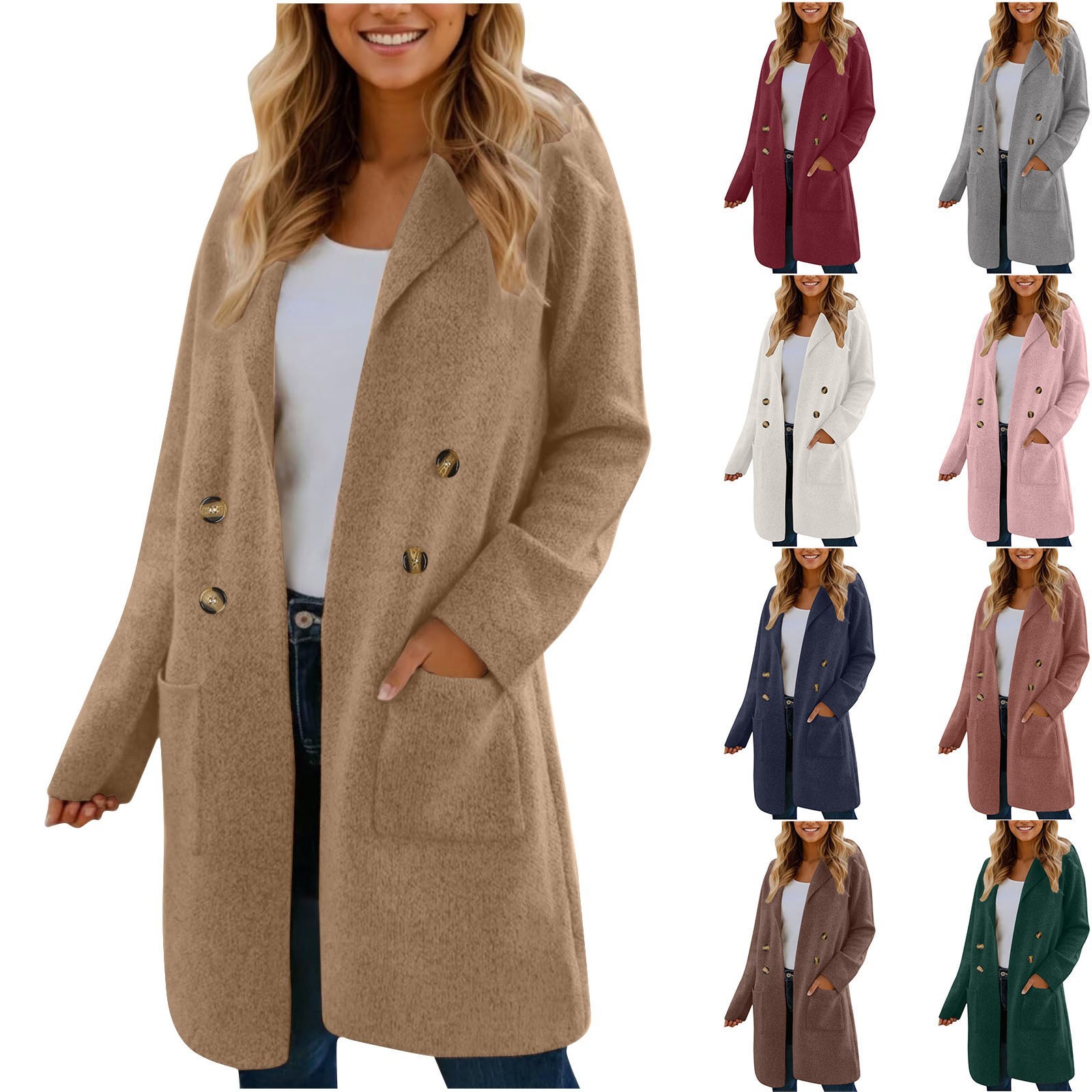 New Women's Fashionable Long Woolen Coat Casual Winter Warm Overcoat for women