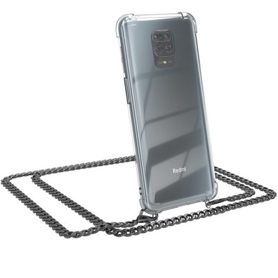 Für Xiaomi Redmi Note 9S / 9 Pro / 9 Pro Max Handyhülle Umhängen Case Kette Grau