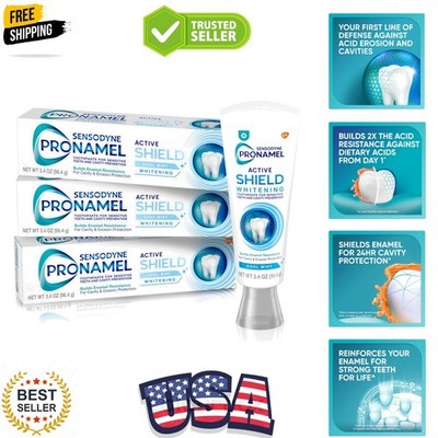 Active Shield Whitening Enamel Toothpaste, Cool Mint - 3.4 Ounces x 3