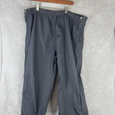 L.L.Bean Rain Pants Mens 2XLT Black Nylon Water Resistant Zip Side Hiking