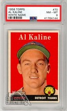 Al Kaline 1958 Topps White Name Card #70 PSA 8 NM-MT
