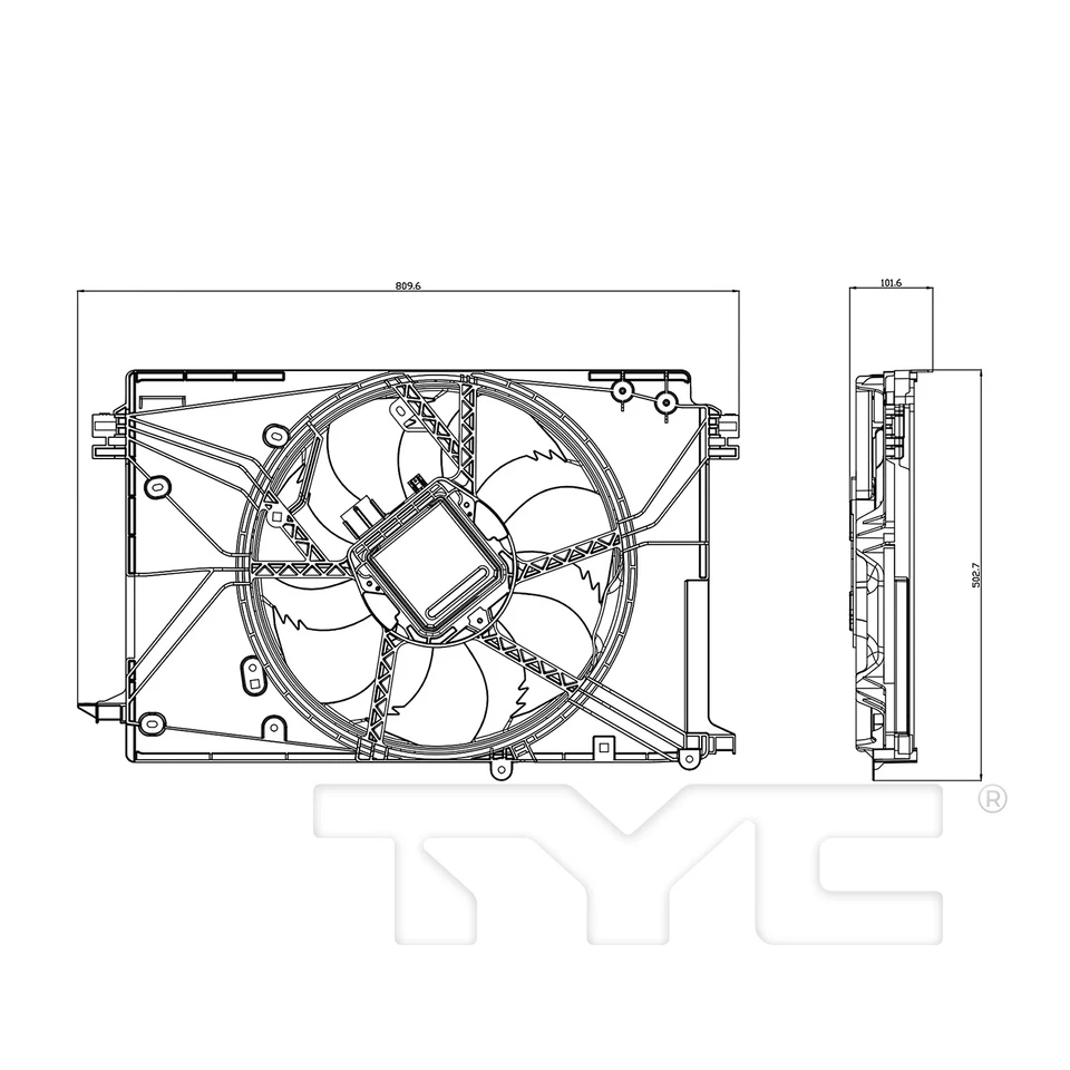 Conjunto de ventilador de refrigeración de radiador y condensador para Toyota RAV4 Prime 21-21 con BLM Foto 4 de 4