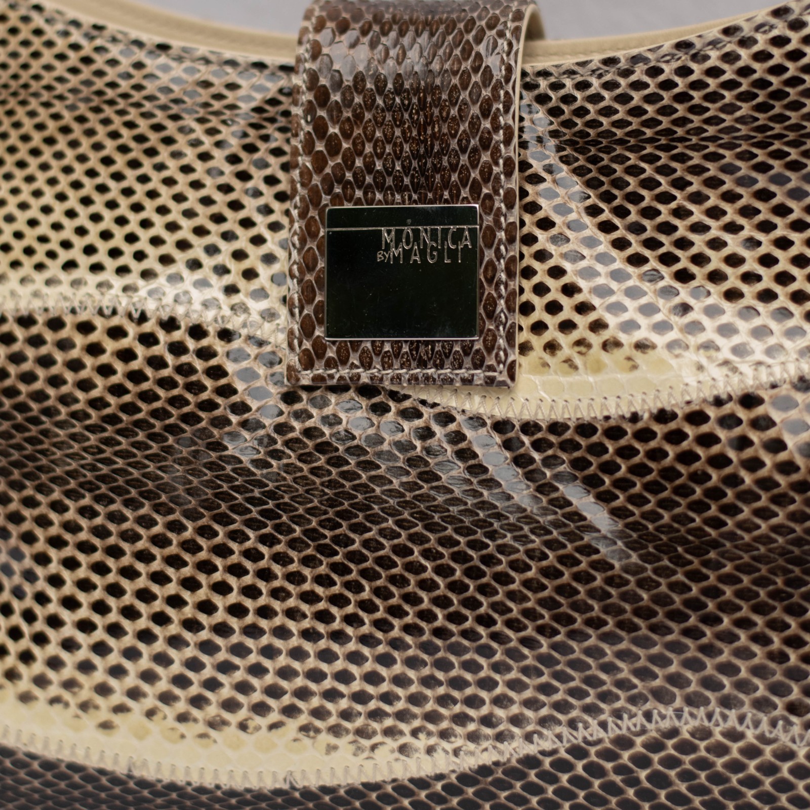 VTG Monica by Magli Python Snakeskin Shoulder Bag… - image 3