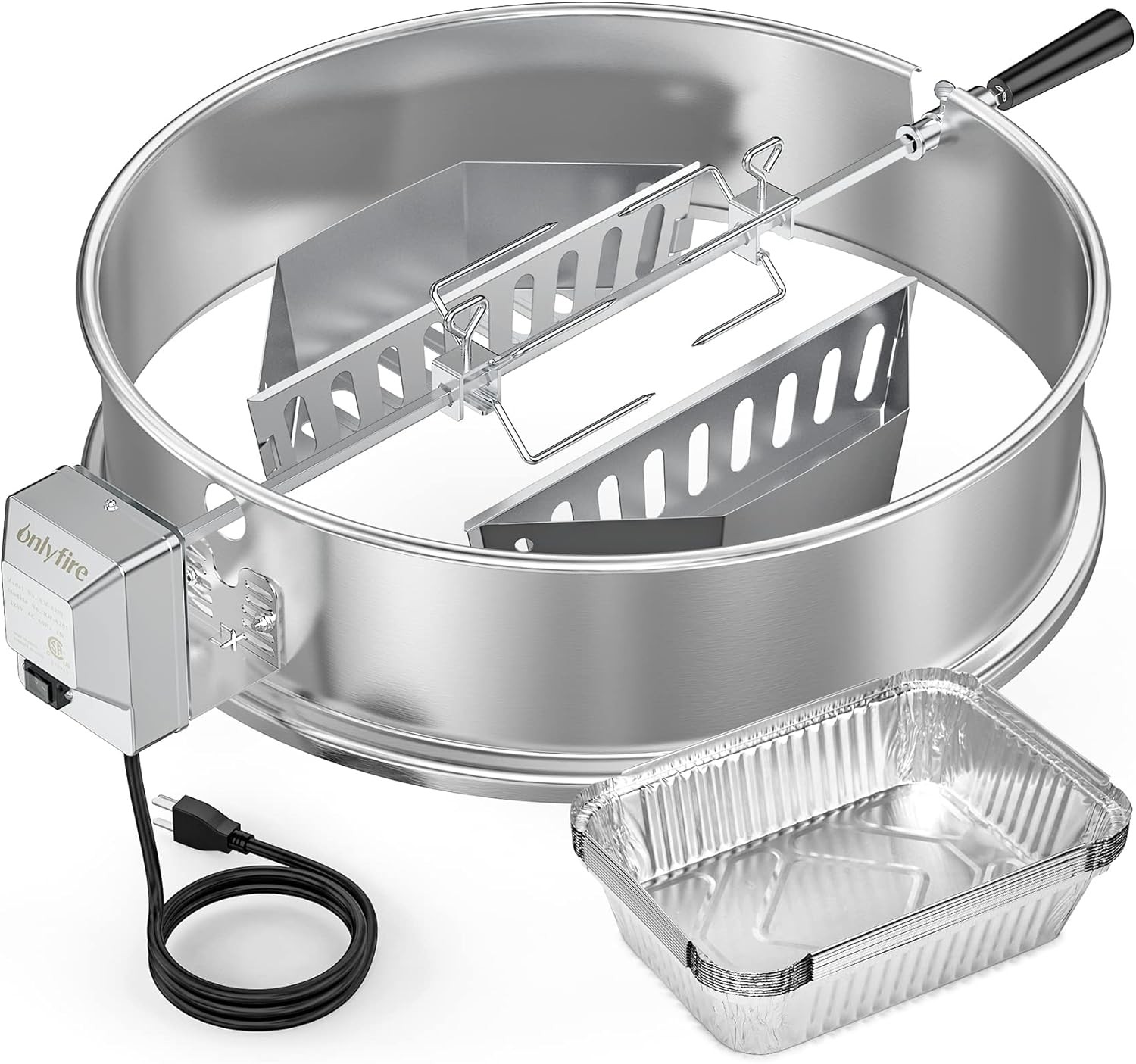 Stainless Steel Rotisserie Ring Kit for Weber 22-inch Kettle