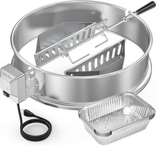 Stainless Steel Rotisserie Ring Kit for Weber 22-inch Kettle Charcoal Grills