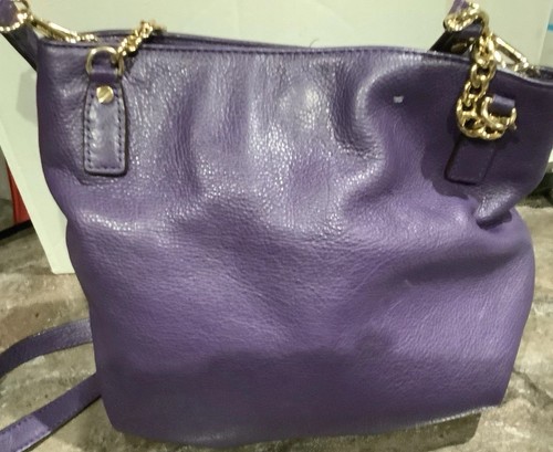 Michael Kors Jet Set Iris Purple Pebbled Leather Shoulder/Satchel Purse Handtasche
