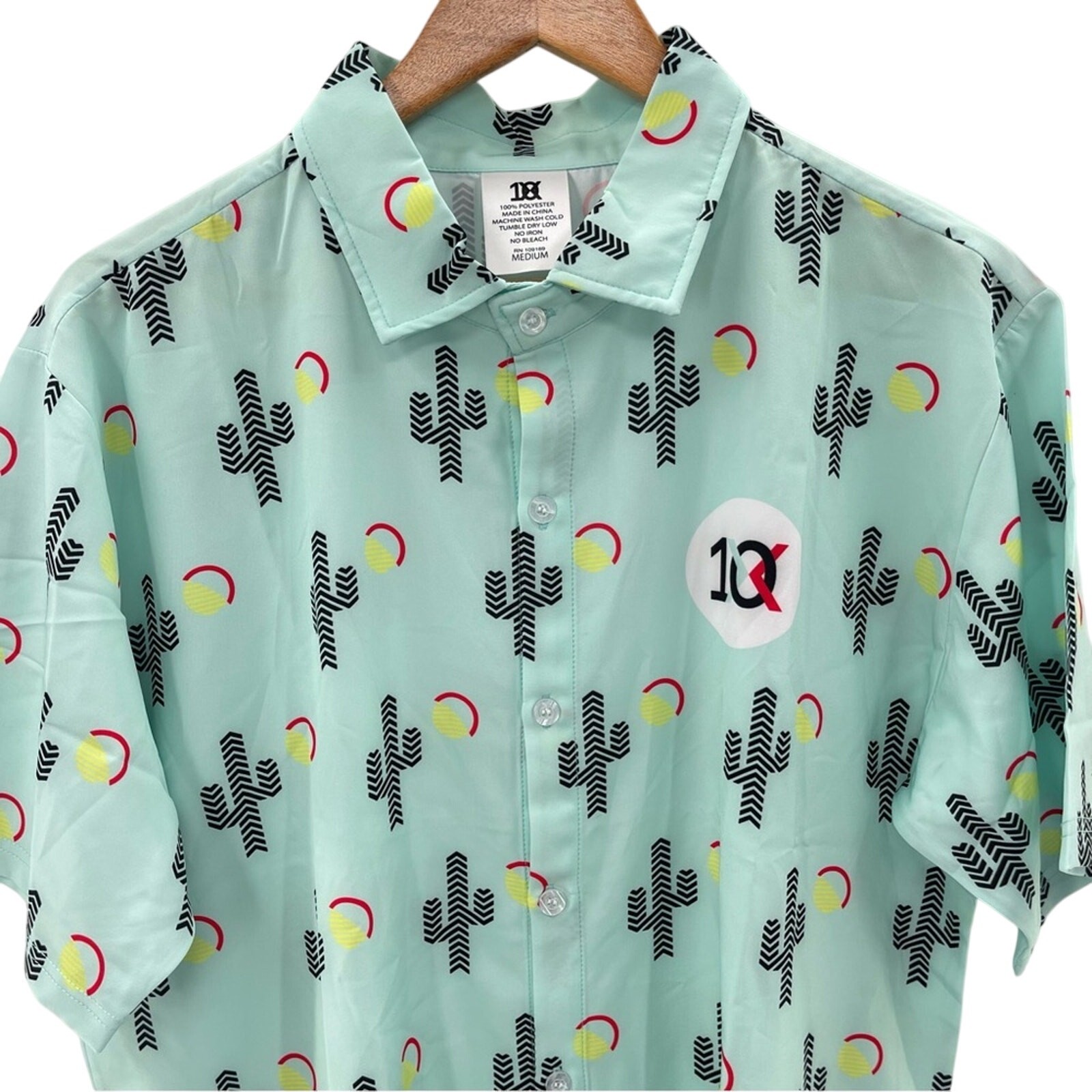 10X Men's Cactus Button Down Performance Wear Pol… - image 2