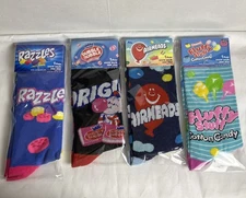 Classic Candy Set of 4 Crew Socks Razzles Double Bubble Airheads Charms  9-13