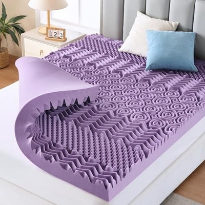  7-Zone Mattress Topper, Egg Crate Memory Foam Mattress Topper Size Full 2 Inch
