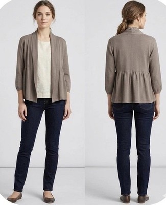 Principles beige/taupe Strickjacke von Rand zu Rand Gr. 14. Eleganter Sommer Smart