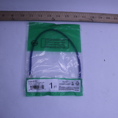 Non-Booted UTP Stranded CAT 5e Patch Cable Blue 1ft UL624-801BU
