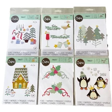 Sizzix Thinlits CHRISTMAS Cutting Dies Lot Winter Holiday Scrapbooking NEW