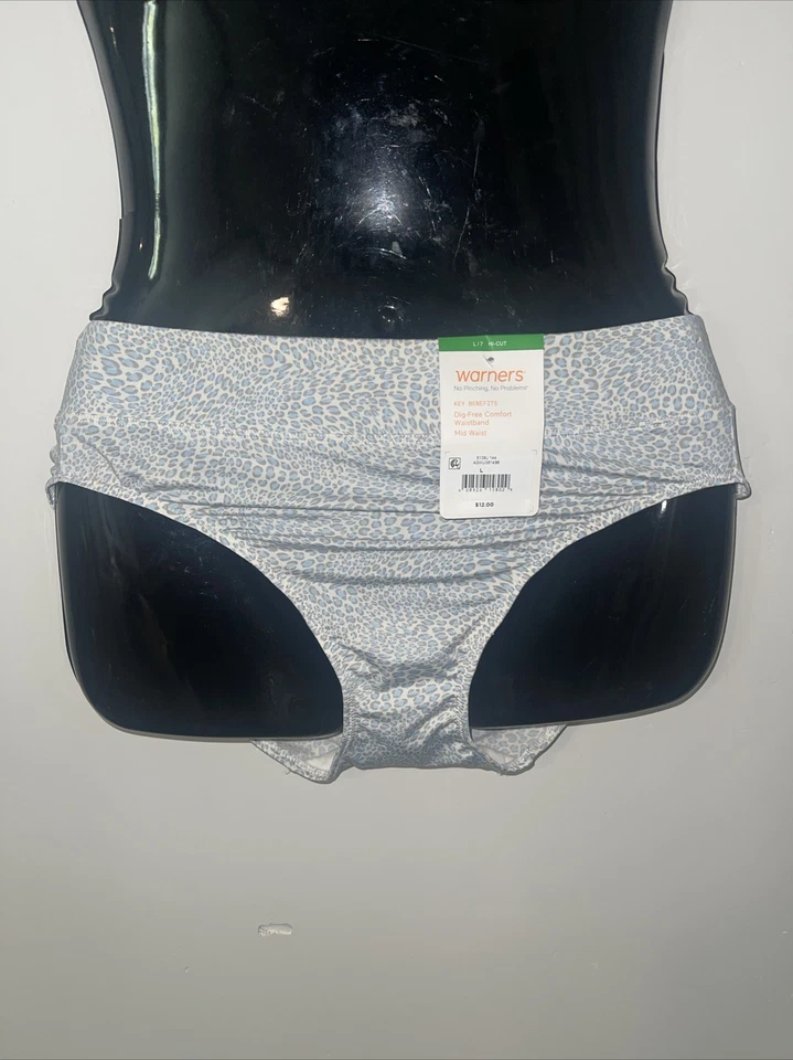 Bragas de bikini Warner's blancas azules de corte alto ropa interior Sissy bragas talla grande Foto 2 de 3