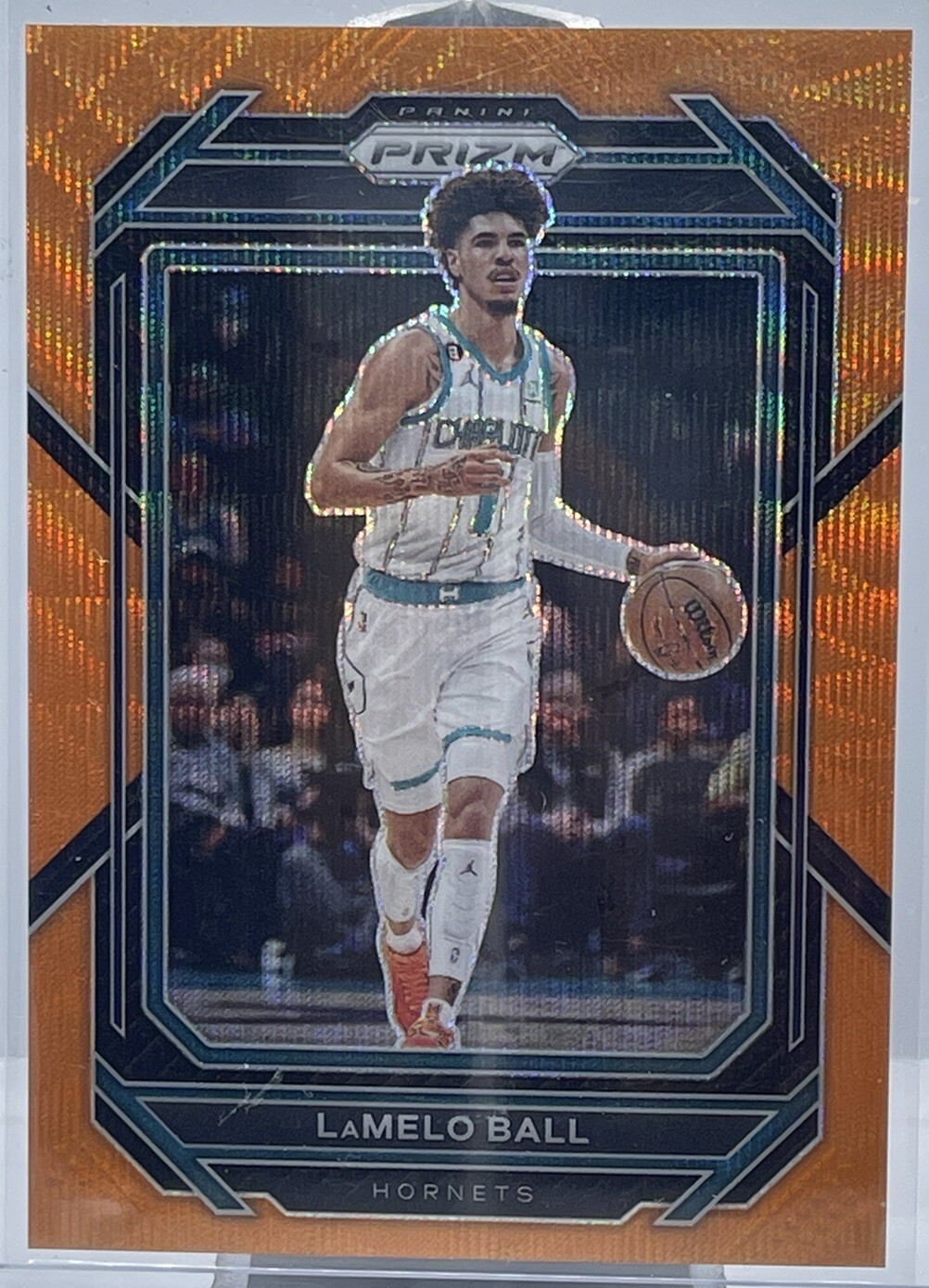2022-23 Panini Prizm #150 LaMelo Ball Orange Wave /60 Hornets