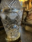 Vintage Lead Crystal Table Lamp Poland Beautiful Fan Pattern — photo 3