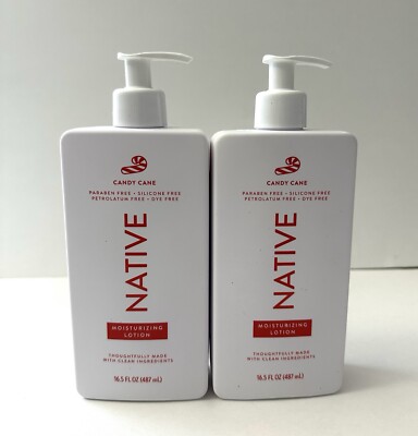 NATIVE Limited Edition Moisturizing LOTION Candy Cane 16.5 Fl Oz. LOT Of 2 NEW