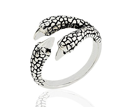 925 Sterling Silber ~ Adler/Drachenkralle Ring ~ Größe wählbar