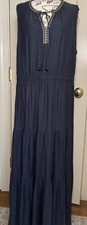 Les Serein Dress Black Maxi Sleeveless Size 2X  NWT