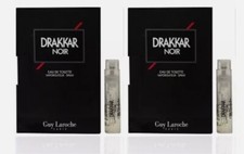2 Vials DRAKKAR NOIR by GUY LAROCHE for Men 0.04 oz 1.2 ml EDT Spray NEW ON CARD
