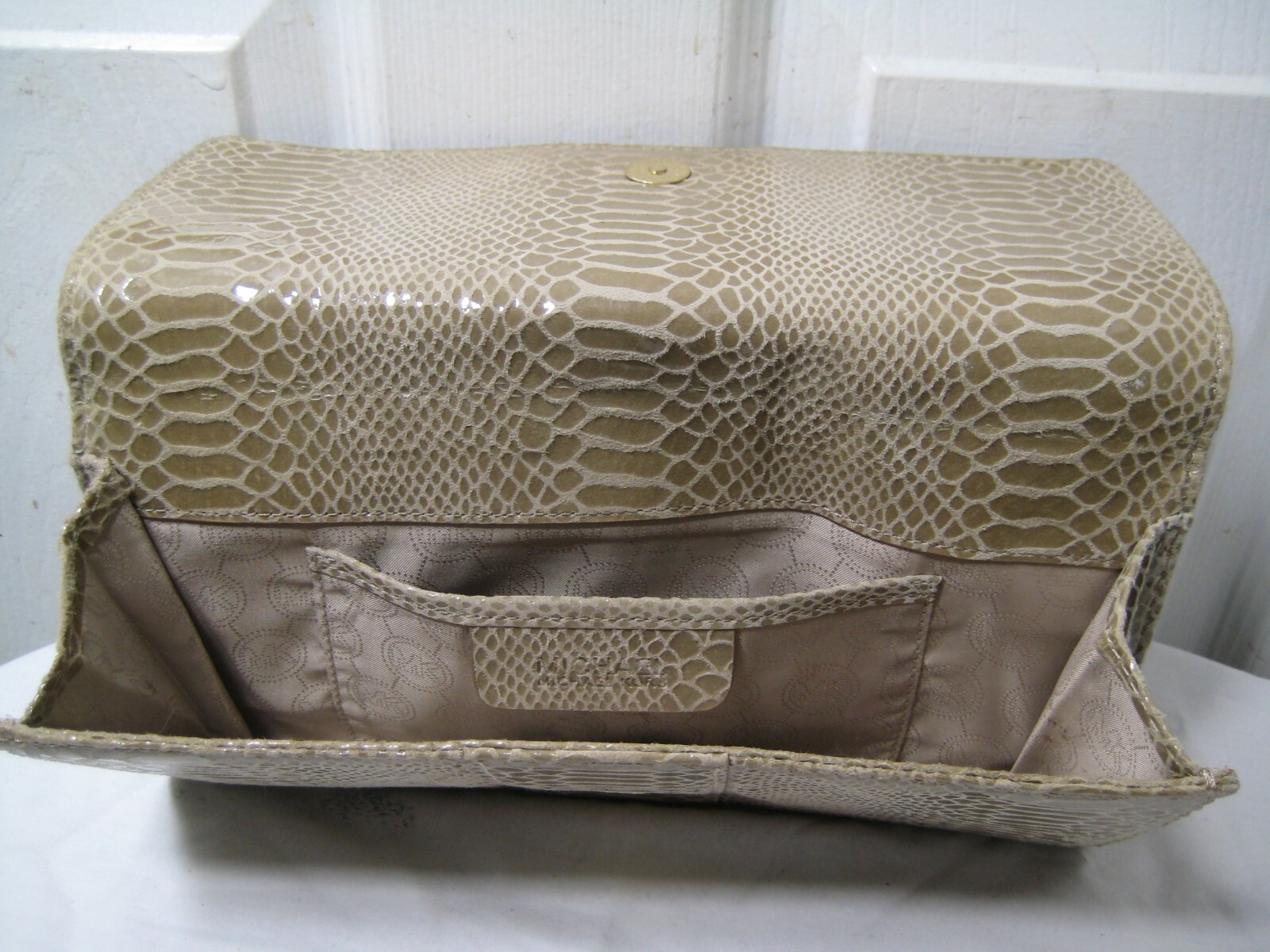 Michael Kors Brown Embossed Python Clutch Bag - image 9