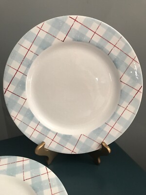 (4) Target Home WINTER FROST Red And Blue PLAID DINNER