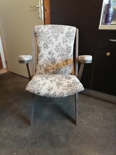 Fauteuil pliant style scandinave  1960 50 tissu bois