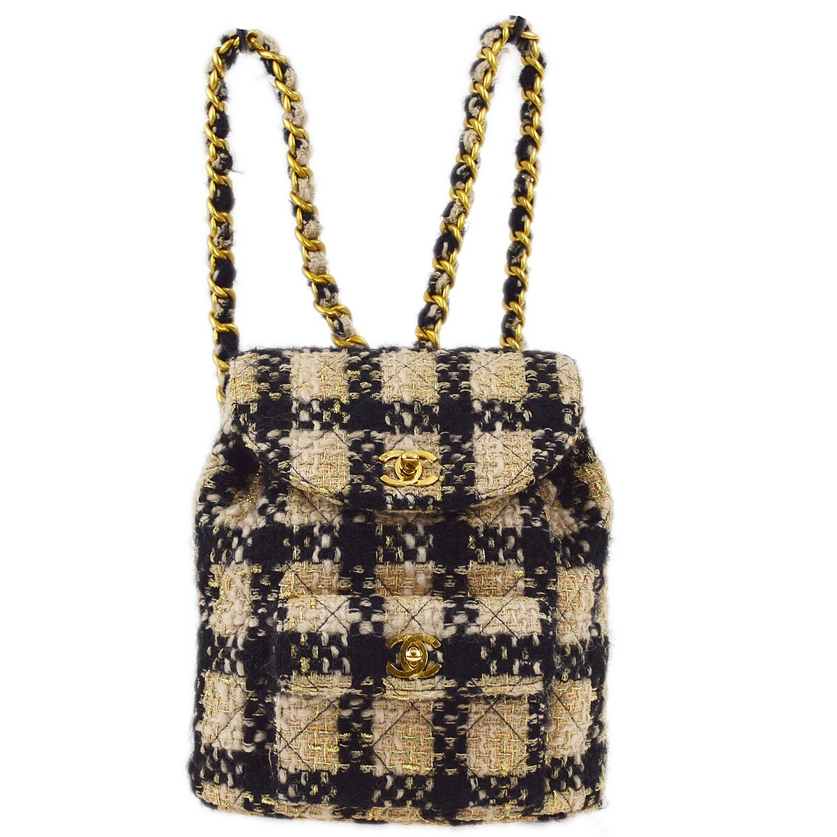 Chanel Beige Tweed Duma Backpack Large 193696 | eBay display picture 3
