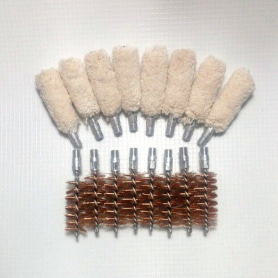 8ea of both - 20GA Gauge Shotgun Barrel Cleaning Bore Brush & Cotton Mop - USA