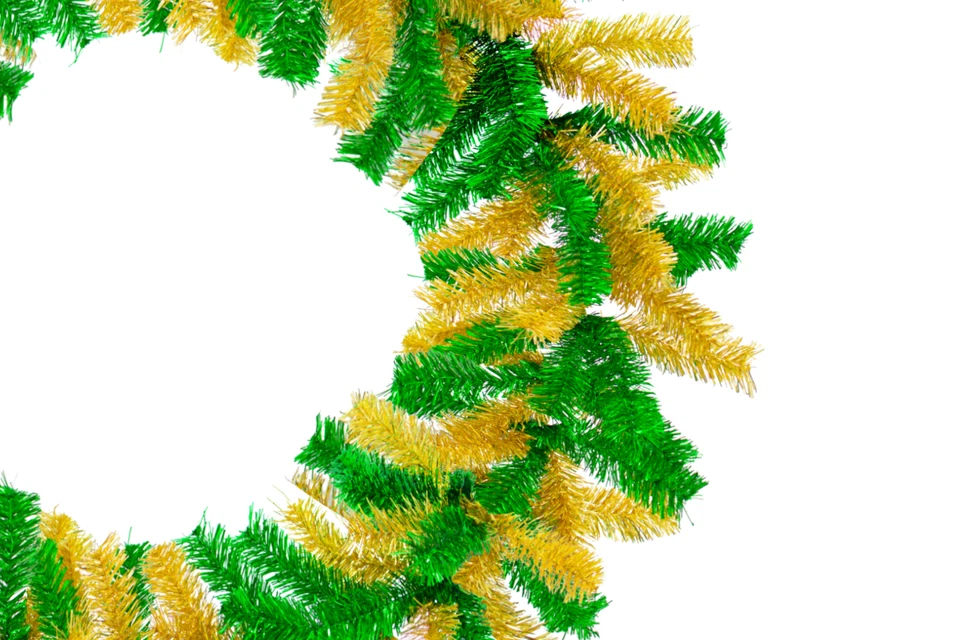 18'' St. Patrick Day Tinsel Green&Gold Wreath Front Door Hanging Indoor Outdoor - Image 4 of 4