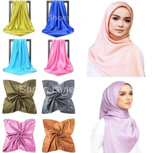 100 x Light Gold, 50 x Black Satin Solid Plain Silk Shiny Scarf Wrap 90x90 - Picture 5 of 7