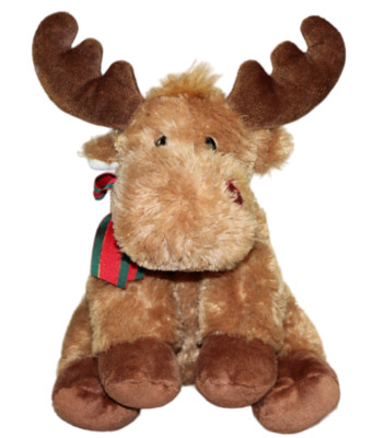 Aurora Brown Moose Kiss Lips Plush Stuffed Animal Toy Christmas 9'' NO SOUND RARE