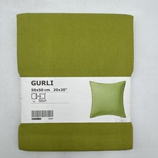 Ikea GURLI Pillow Cushion Cover Square Lime Green 20x20" NEW Cotton