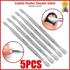 5Pcs Cuticle Pusher Double Sided Pusher Nail Cleaner Tools Stainless Steel