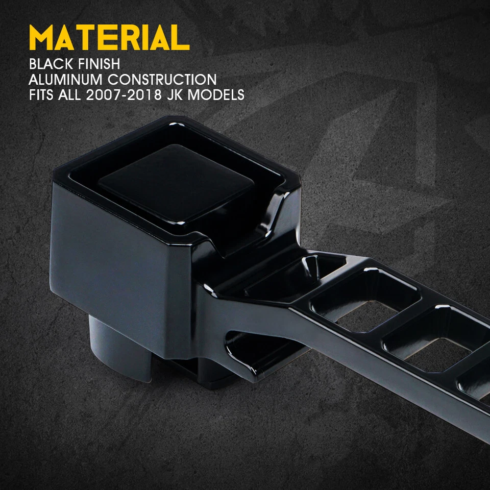 Kit de 5 manijas de puerta exteriores Xprite aluminio negro para Jeep Wrangler JK 07-18 Foto 4 de 4