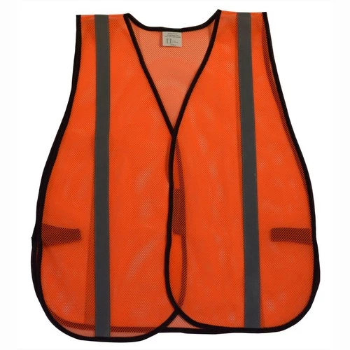 Petra Roc OVM-S Safety Vest Orange Mesh, 1" Silver Reflective Tapes, Universal, - product listing photo