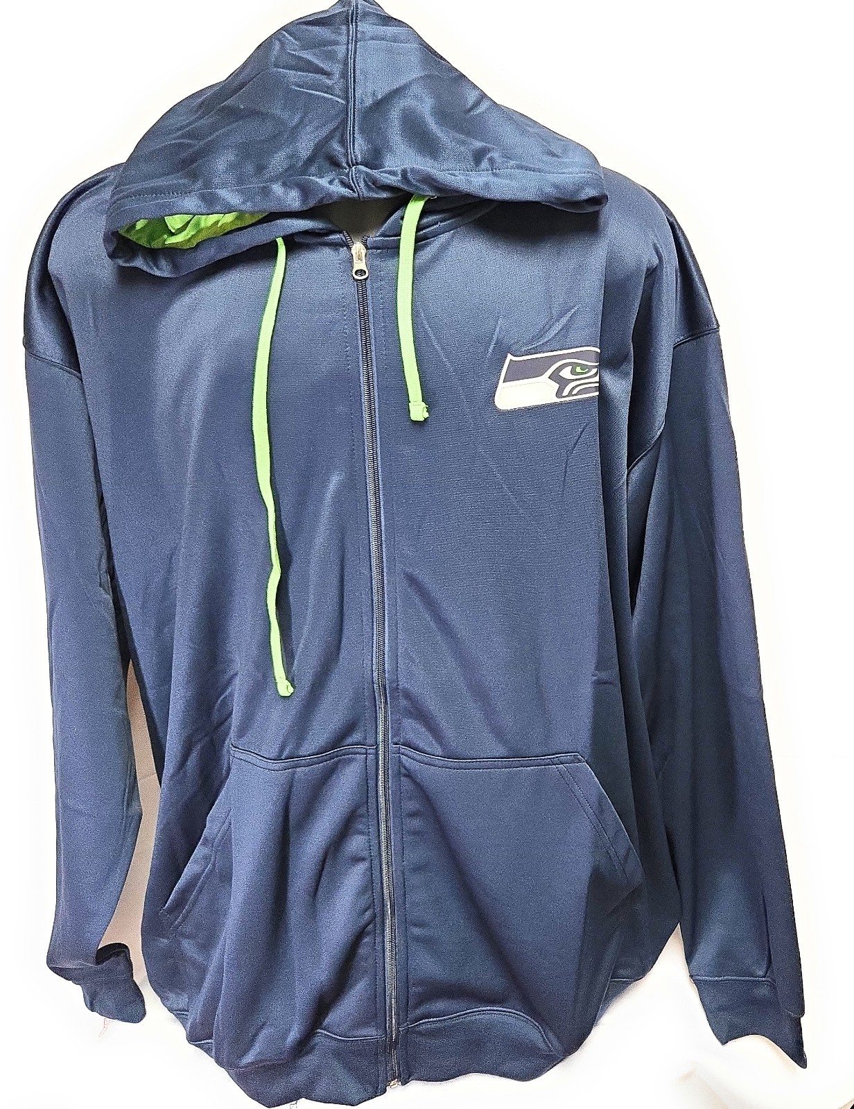 Mens Fanatics Seattle Seahawks NFL Football Navy Blue Big & Tall Zip Up Jacket