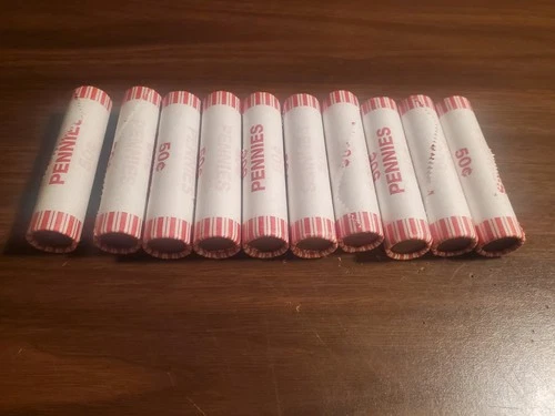 Lot of 10. Unk year  LINCOLN WHEAT CENT ROLL 50 coins Good to Fine condition