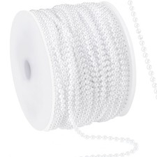 164 Feet Faux Pearl Garland, 3mm Pearl String Roll Strands, Extended String o...
