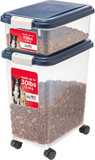 Airtight Dog Food Storage Container Stackable Pet Food Bin with Wheels 30 11 lbs