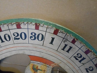 Antique / Vintage Carnival Game of Chance Wheel Double Sided 23-1/2 '' Dia.