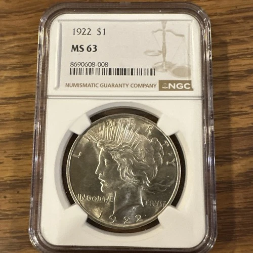 1922 Peace Dollar MS-63 NGC
