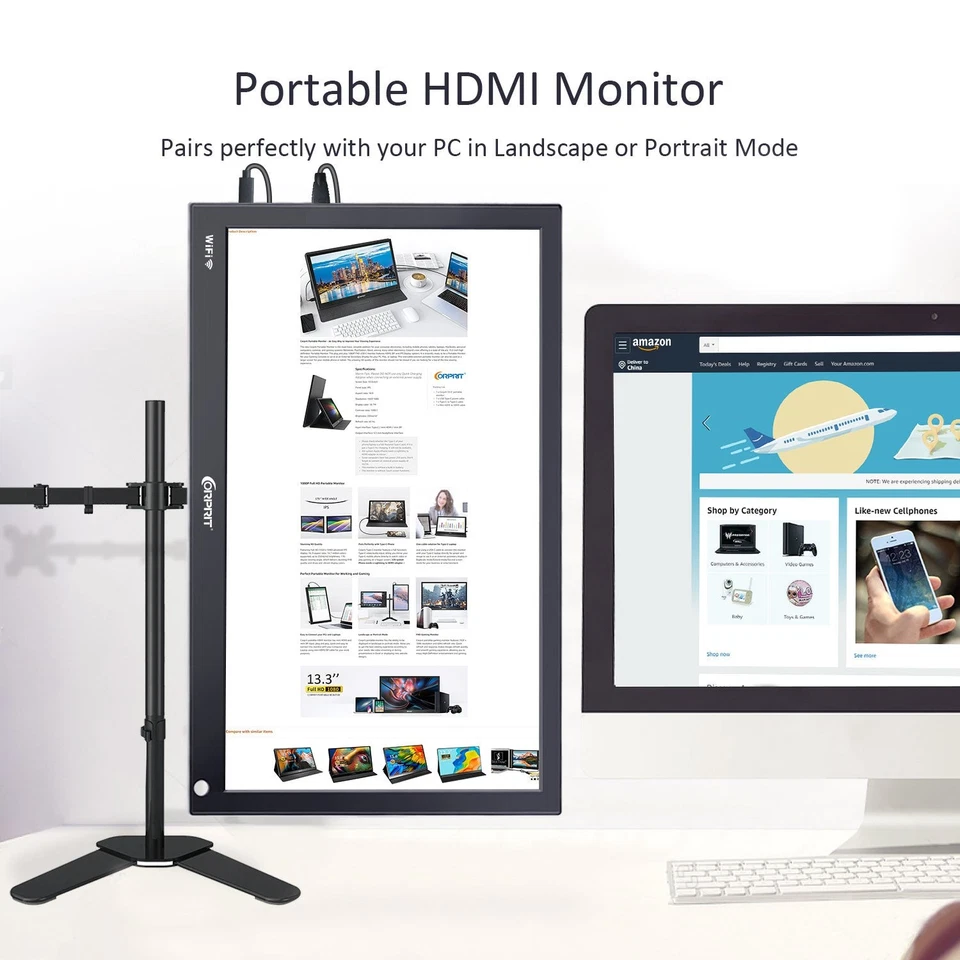 Portable Monitor 15.6inch 1080P HD USB-C, HDMI PC Display HDR IPS Gaming Monitor - Image 4 of 4