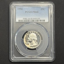 1954 Proof Washington Quarter — PCGS PR66