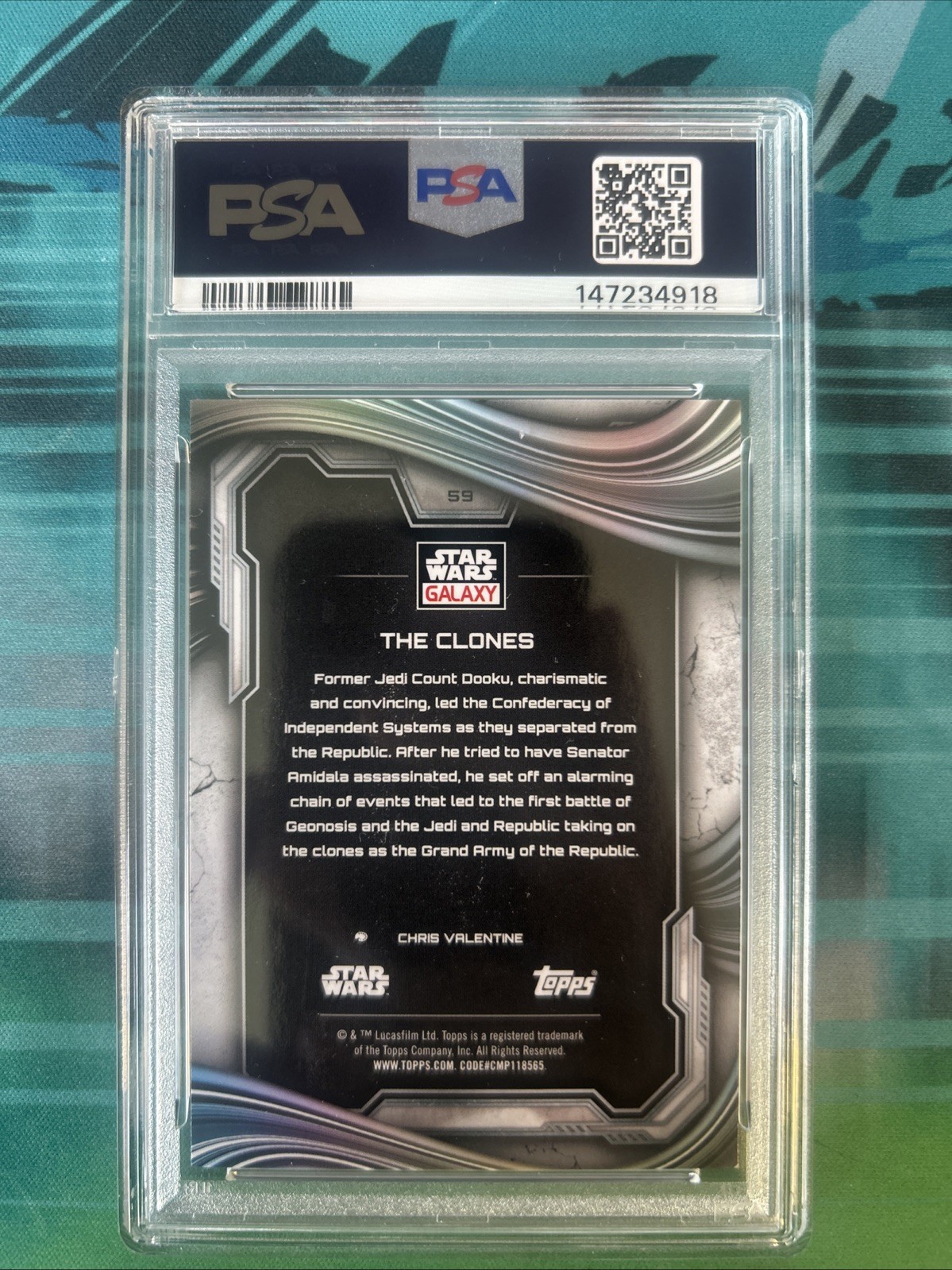 2025 Star Wars Galaxy The Clones Mini Diamond Refractor PSA 9 view 2
