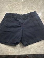 J Crew Classic Twill Weathered Broken In Chino Shorts Navy Blue Size 6 EUC