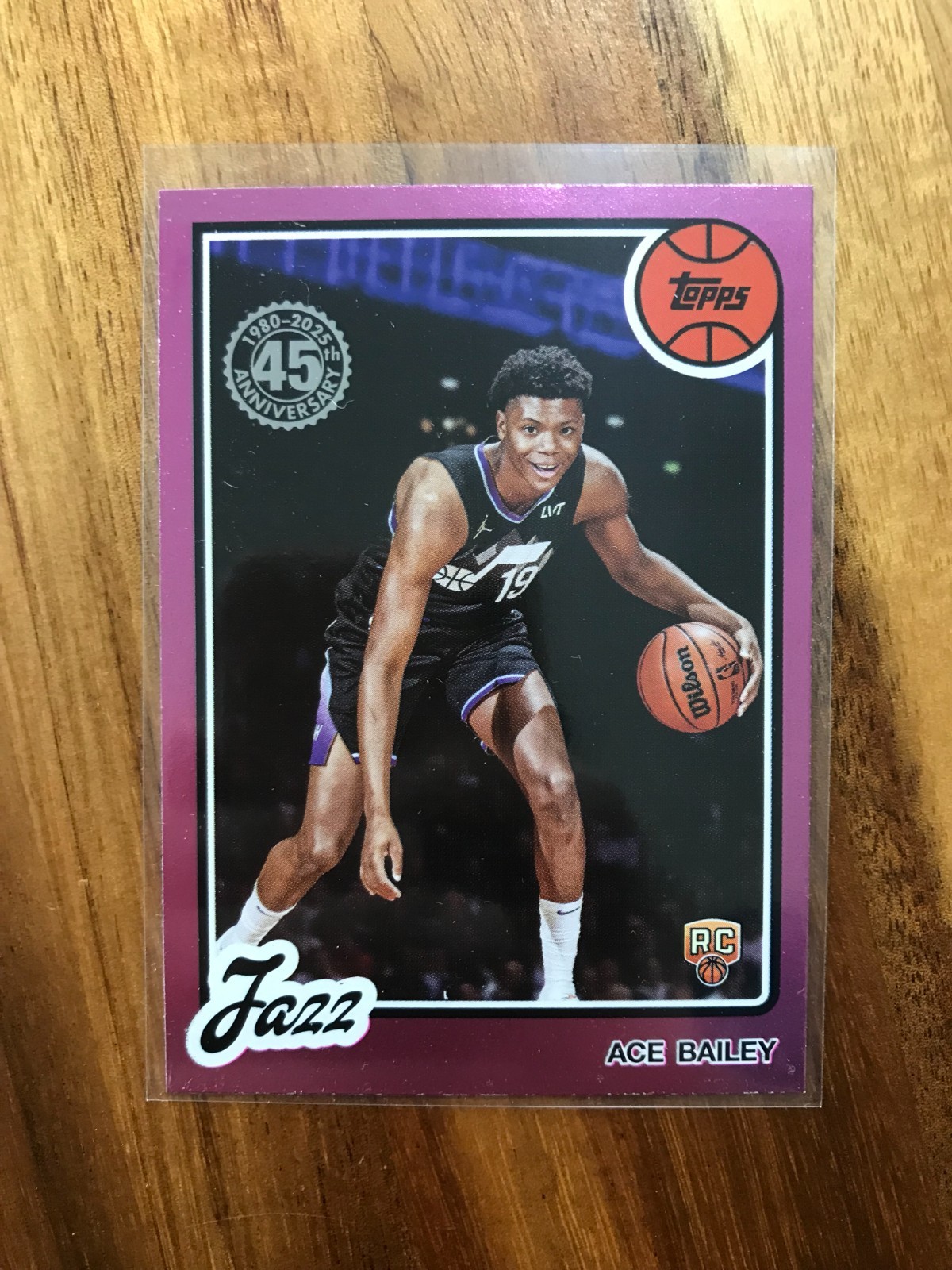 Ace Bailey 2025-26 Topps 1980-81 Topps Basketball Pink Holo Foil (RC) Utah Jazz