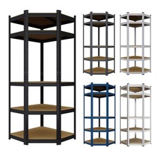Boltless 5 Tier Corner Racking Heavy Duty Garage Shelving Storage Shelves Unit