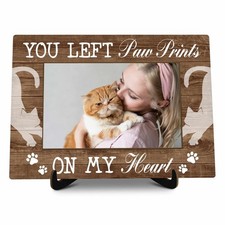 Cat Memorial Pictures Frame, You Left Paw Prints On My Heart Photo Frame With...